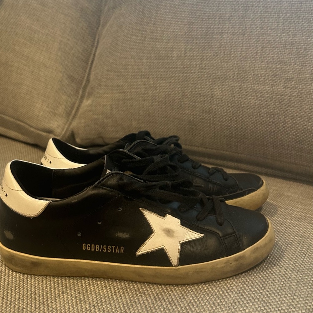 Authentic Golden Goose Black and White Star Sneakers